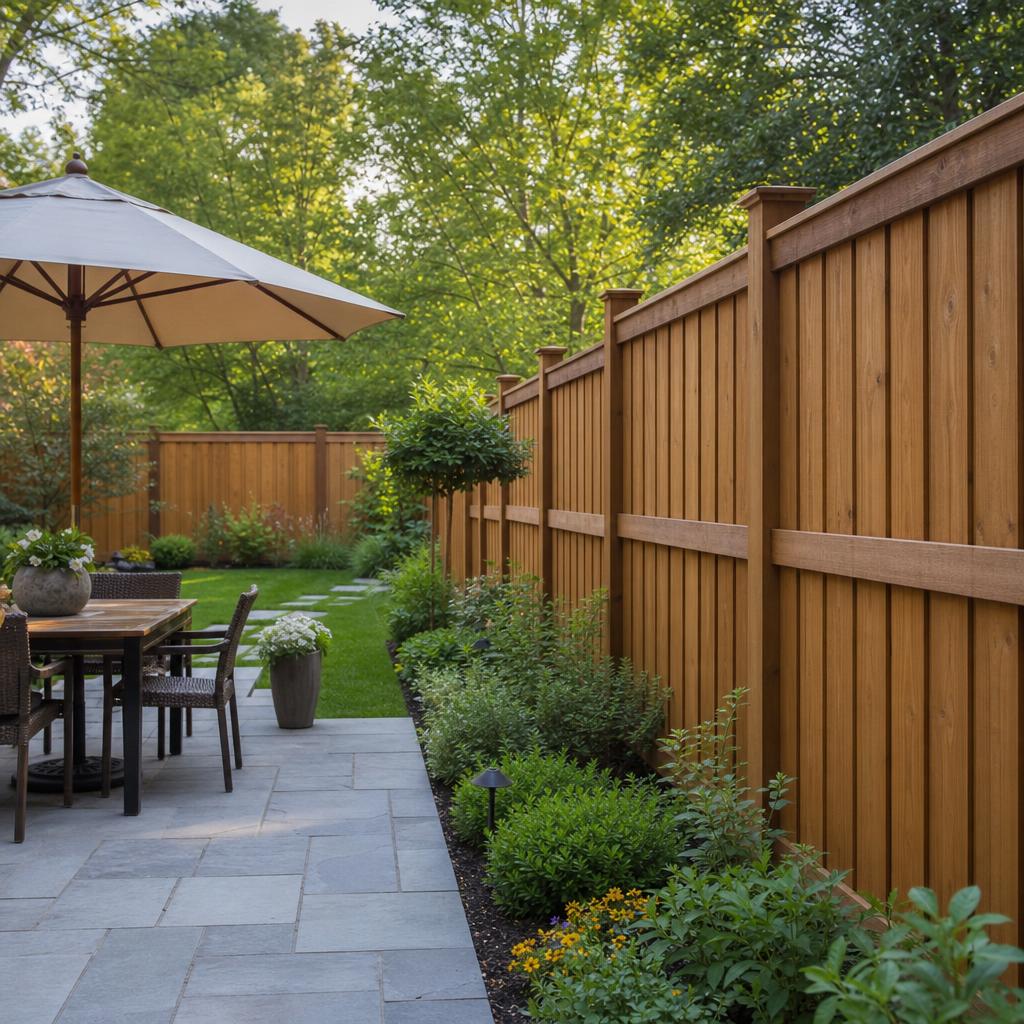 Cedar board-on-board privacy fence